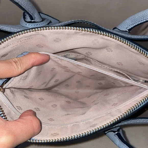 Kate Spade Margaux Medium Satchel Crossbody Bag in Blue with Silver Hardware - Picture 8 of 17